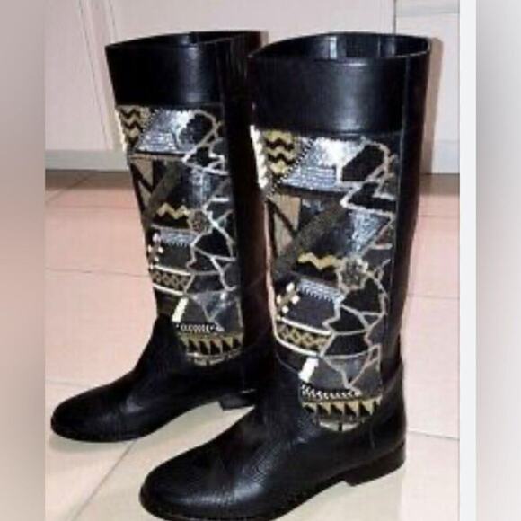 IVY KIRZHNER ESPIRTU‎ LEATHER BOOTS SIZE 11M - Picture 1 of 10